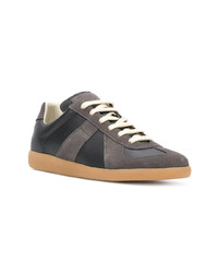 schwarze Leder niedrige Sneakers von Maison Margiela