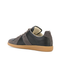 schwarze Leder niedrige Sneakers von Maison Margiela