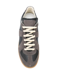 schwarze Leder niedrige Sneakers von Maison Margiela