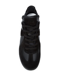 schwarze Leder niedrige Sneakers von Maison Margiela