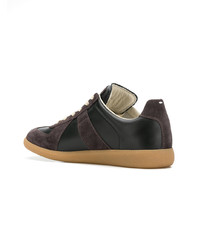 schwarze Leder niedrige Sneakers von Maison Margiela