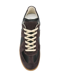 schwarze Leder niedrige Sneakers von Maison Margiela