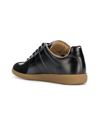 schwarze Leder niedrige Sneakers von Maison Margiela