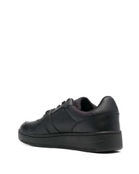 schwarze Leder niedrige Sneakers von Tommy Jeans