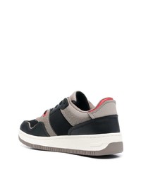 schwarze Leder niedrige Sneakers von Tommy Jeans