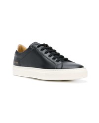 schwarze Leder niedrige Sneakers von Common Projects