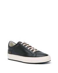 schwarze Leder niedrige Sneakers von Common Projects