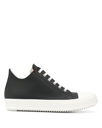 schwarze Leder niedrige Sneakers von Rick Owens DRKSHDW