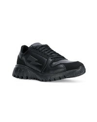 schwarze Leder niedrige Sneakers von Neil Barrett