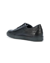 schwarze Leder niedrige Sneakers von Marni