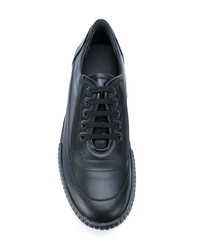 schwarze Leder niedrige Sneakers von Marni