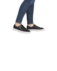 schwarze Leder niedrige Sneakers von Rieker