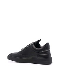 schwarze Leder niedrige Sneakers von Filling Pieces