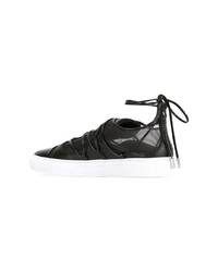 schwarze Leder niedrige Sneakers von Dsquared2