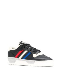 schwarze Leder niedrige Sneakers von adidas