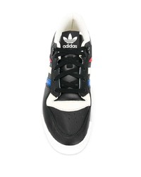 schwarze Leder niedrige Sneakers von adidas