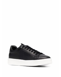 schwarze Leder niedrige Sneakers von Giuliano Galiano