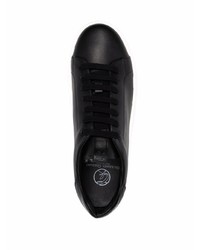 schwarze Leder niedrige Sneakers von Giuliano Galiano