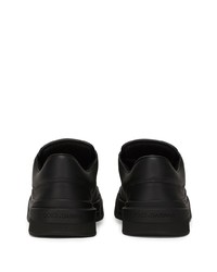 schwarze Leder niedrige Sneakers von Dolce & Gabbana