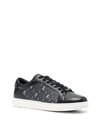 schwarze Leder niedrige Sneakers von Jimmy Choo