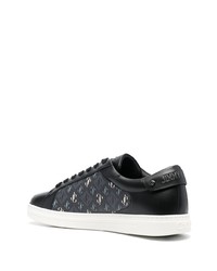 schwarze Leder niedrige Sneakers von Jimmy Choo