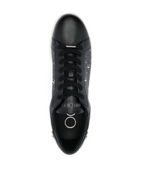 schwarze Leder niedrige Sneakers von Jimmy Choo