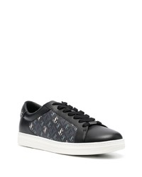 schwarze Leder niedrige Sneakers von Jimmy Choo