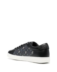 schwarze Leder niedrige Sneakers von Jimmy Choo