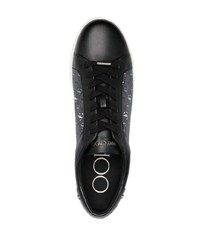 schwarze Leder niedrige Sneakers von Jimmy Choo