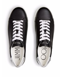 schwarze Leder niedrige Sneakers von Jimmy Choo