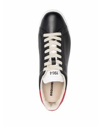 schwarze Leder niedrige Sneakers von DSQUARED2