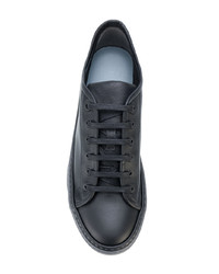 schwarze Leder niedrige Sneakers von Lanvin