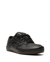 schwarze Leder niedrige Sneakers von Vans