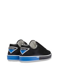 schwarze Leder niedrige Sneakers von Prada