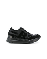 schwarze Leder niedrige Sneakers von Rucoline