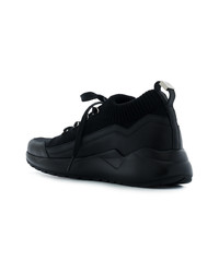 schwarze Leder niedrige Sneakers von Buscemi