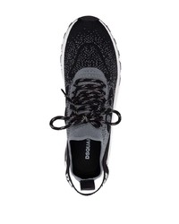 schwarze Leder niedrige Sneakers von DSQUARED2