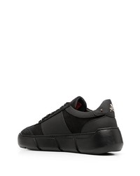 schwarze Leder niedrige Sneakers von Philipp Plein