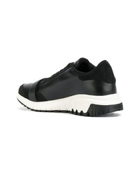 schwarze Leder niedrige Sneakers von Neil Barrett