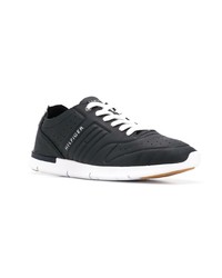 schwarze Leder niedrige Sneakers von Tommy Hilfiger