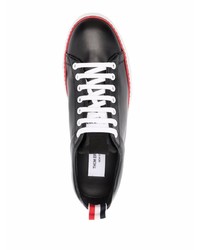 schwarze Leder niedrige Sneakers von Thom Browne