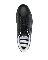 schwarze Leder niedrige Sneakers von Diesel