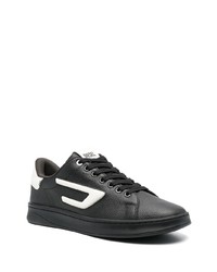 schwarze Leder niedrige Sneakers von Diesel