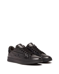 schwarze Leder niedrige Sneakers von Diesel