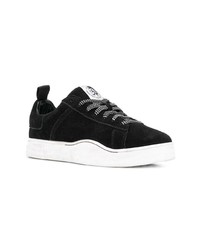 schwarze Leder niedrige Sneakers von Diesel