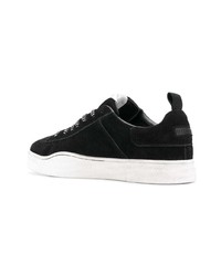 schwarze Leder niedrige Sneakers von Diesel