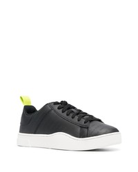 schwarze Leder niedrige Sneakers von Diesel