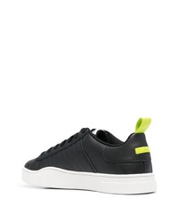 schwarze Leder niedrige Sneakers von Diesel