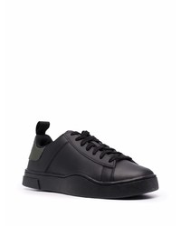 schwarze Leder niedrige Sneakers von Diesel