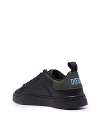 schwarze Leder niedrige Sneakers von Diesel